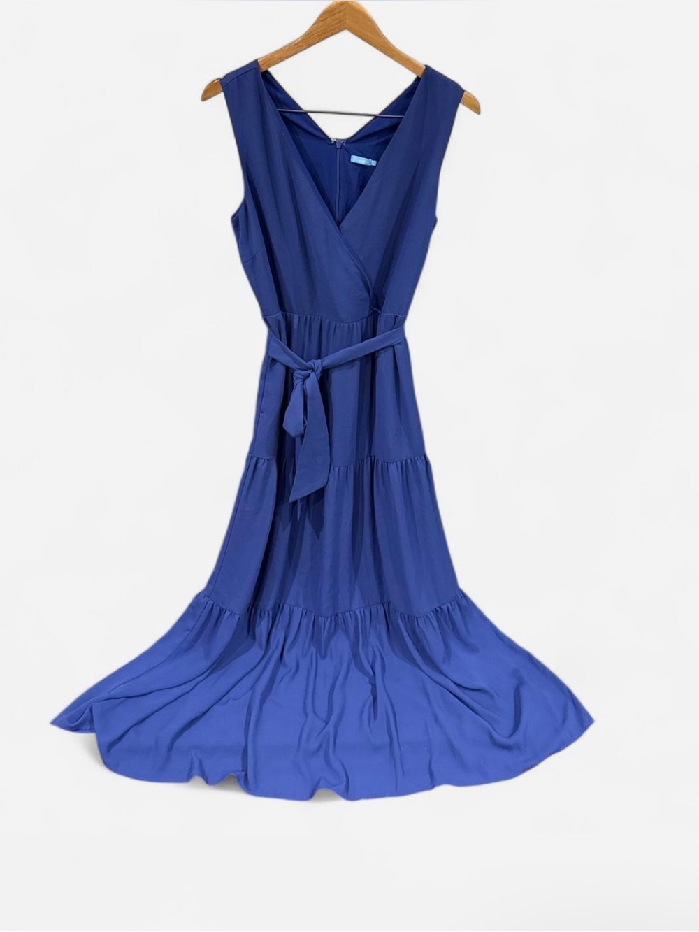 J. McLaughlin Cobalt Blue Sleeveless V‑Neck Tiered Maxi Dress euro summer size 2